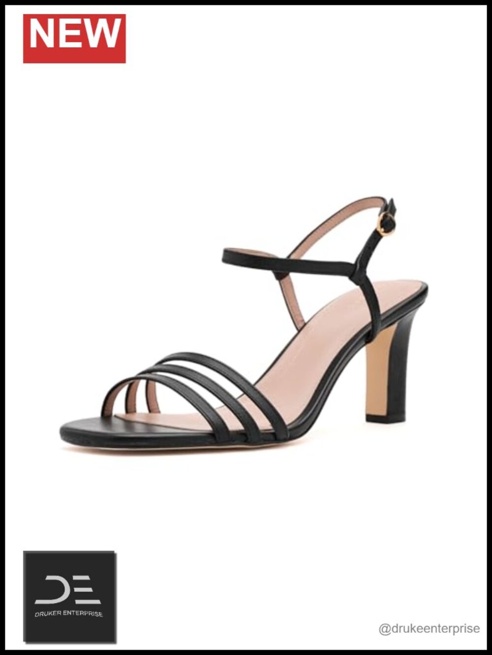 Women's Strappy Heeled Leather Sandals Lux Lite Comfort